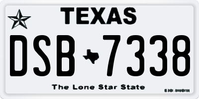TX license plate DSB7338