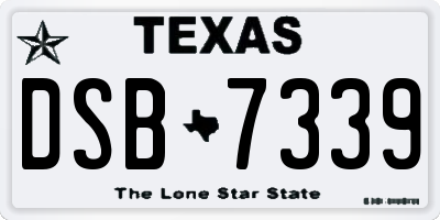 TX license plate DSB7339