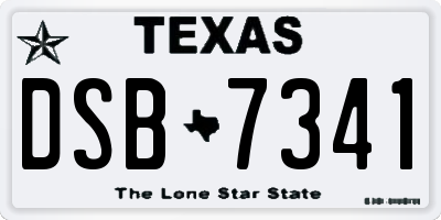 TX license plate DSB7341