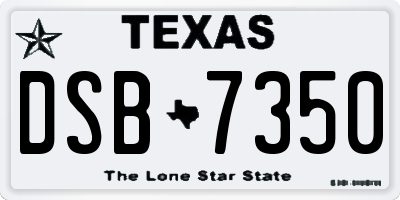 TX license plate DSB7350