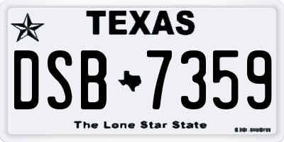 TX license plate DSB7359