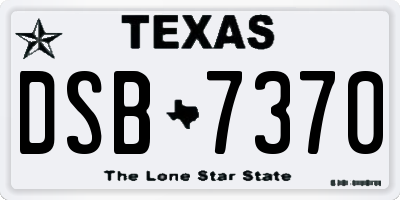TX license plate DSB7370