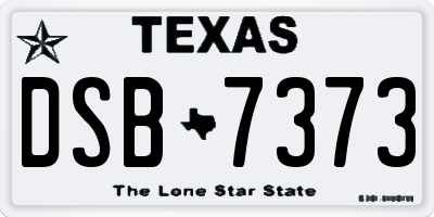 TX license plate DSB7373