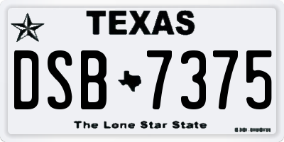 TX license plate DSB7375