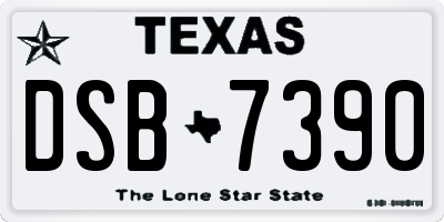 TX license plate DSB7390