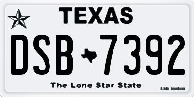 TX license plate DSB7392