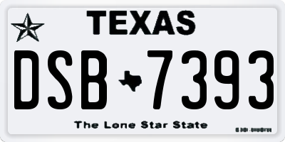 TX license plate DSB7393
