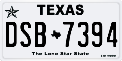 TX license plate DSB7394