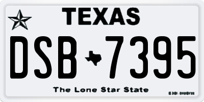 TX license plate DSB7395