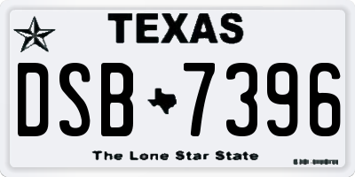 TX license plate DSB7396