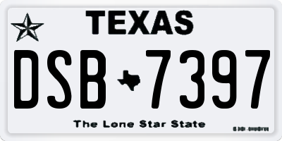 TX license plate DSB7397