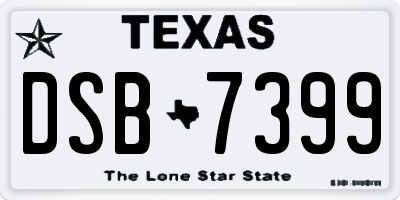 TX license plate DSB7399