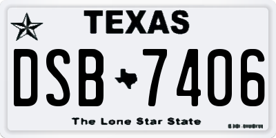 TX license plate DSB7406
