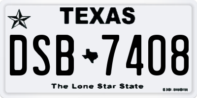 TX license plate DSB7408