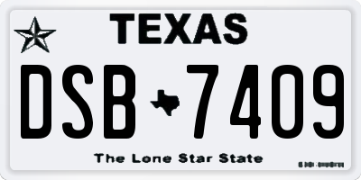 TX license plate DSB7409