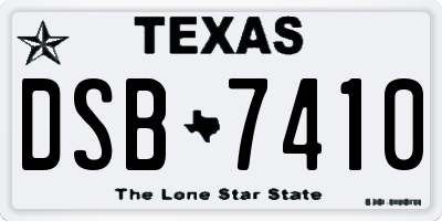 TX license plate DSB7410