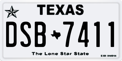 TX license plate DSB7411