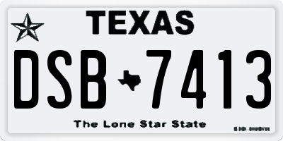 TX license plate DSB7413