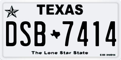 TX license plate DSB7414