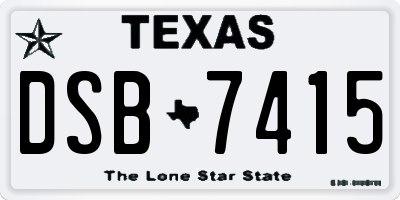 TX license plate DSB7415