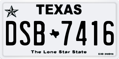 TX license plate DSB7416