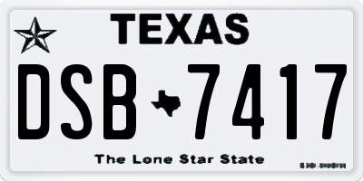 TX license plate DSB7417