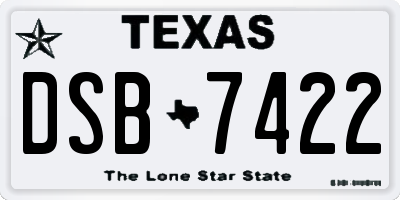 TX license plate DSB7422