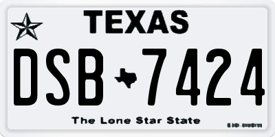 TX license plate DSB7424