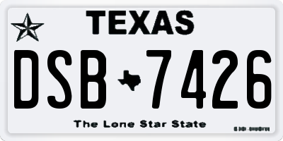 TX license plate DSB7426