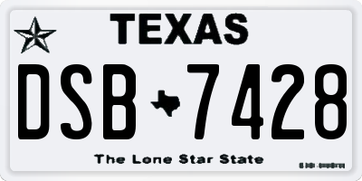 TX license plate DSB7428