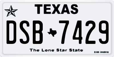 TX license plate DSB7429