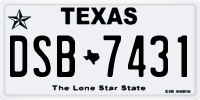 TX license plate DSB7431