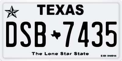 TX license plate DSB7435