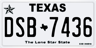 TX license plate DSB7436