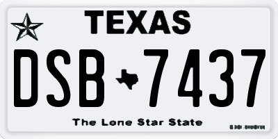 TX license plate DSB7437