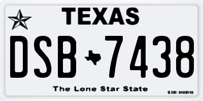TX license plate DSB7438