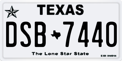 TX license plate DSB7440