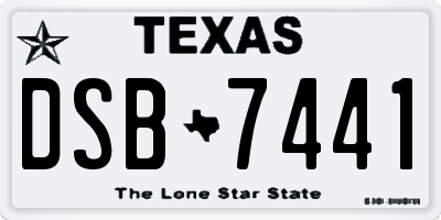 TX license plate DSB7441