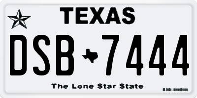 TX license plate DSB7444