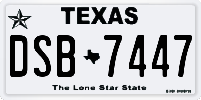 TX license plate DSB7447