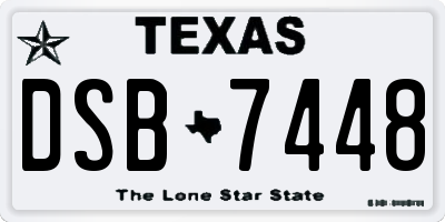 TX license plate DSB7448