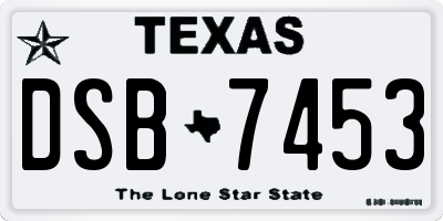 TX license plate DSB7453