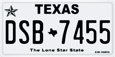 TX license plate DSB7455
