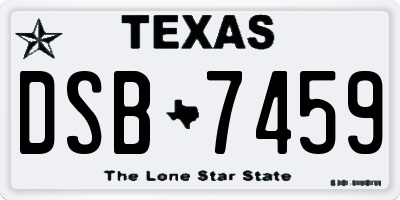 TX license plate DSB7459