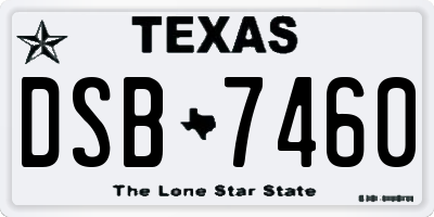 TX license plate DSB7460