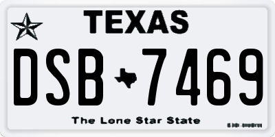 TX license plate DSB7469