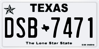 TX license plate DSB7471