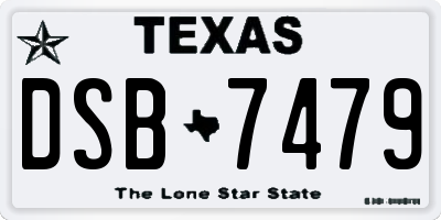 TX license plate DSB7479