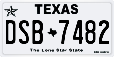 TX license plate DSB7482