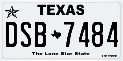 TX license plate DSB7484